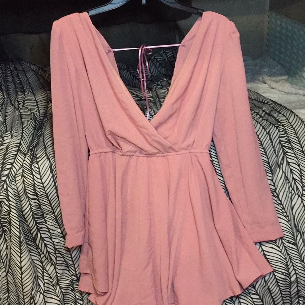 Pink low back dress